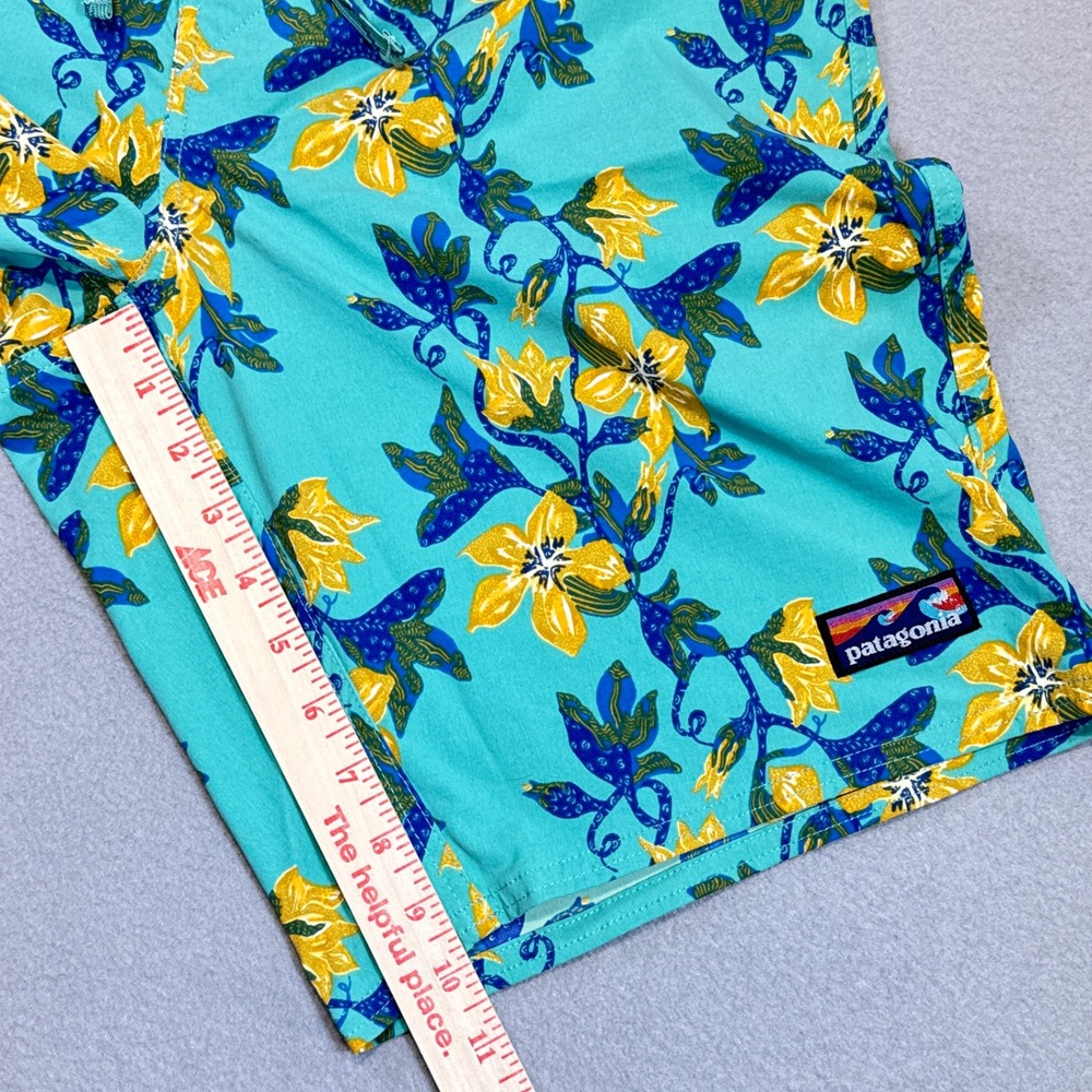 PATAGONIA Stretch Wavefarer Boardshorts 21" Mens 36 Blue Floral Swim Trunks - Picture 7 of 11